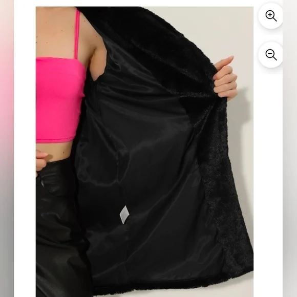 Allegra K Women's Lapel Faux Fur Coat for Women's Fuzzy Winter Warm Jacket - Picture 4 of 10